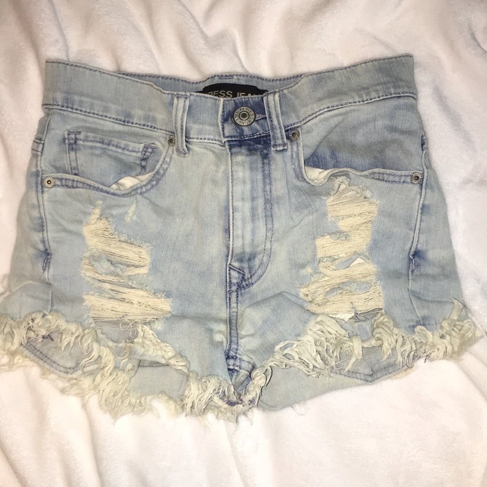 Express high waisted jean shorts